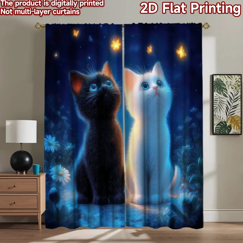 

1pc 2D flat Photography Backdrop Photography Backdrop Cats Watching ing Butterflies 100% Polyester Party Decorations Use for