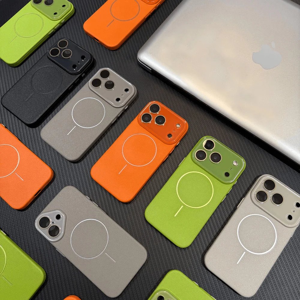 

Magnetic Leather Case For iPhone 17 16 15 14 13 Pro Max With Magsafe Wireless Charging Shockproof Camera Lens Protection Cover