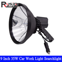 9 Inch 35W Car Work Light Outdoor Handheld Hunting Lamps Searchlight for Camping Fishing Motorcycle Waterproof Black Night