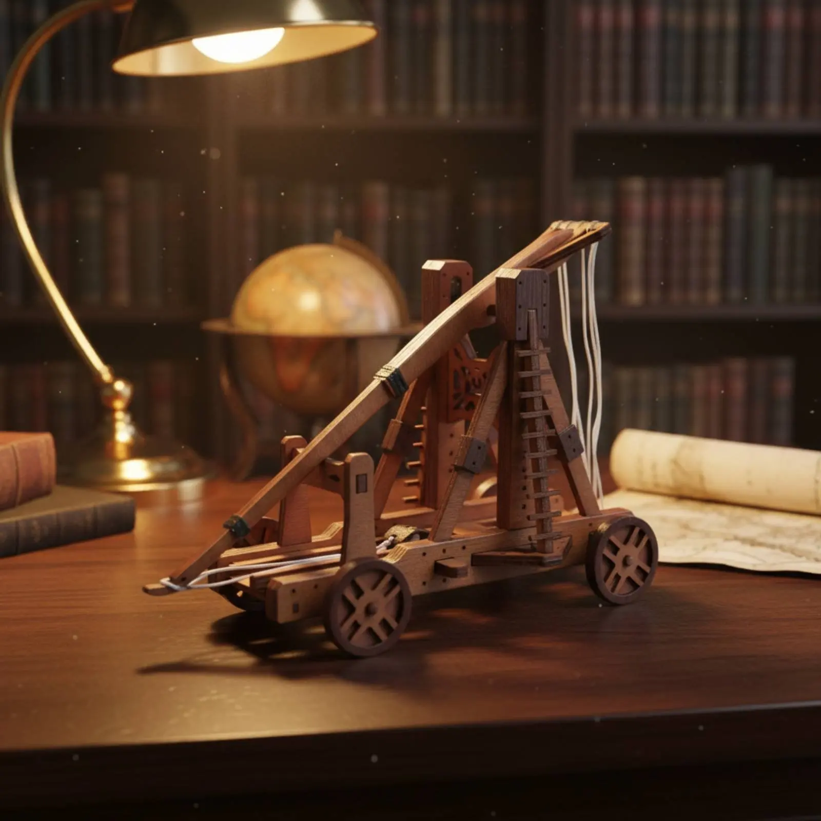 

DIY Counterweight Trebuchet Kit Educational Toy 1:30 Scale Trebuchet Model Wooden Siege Siege Engine Model Retro Design