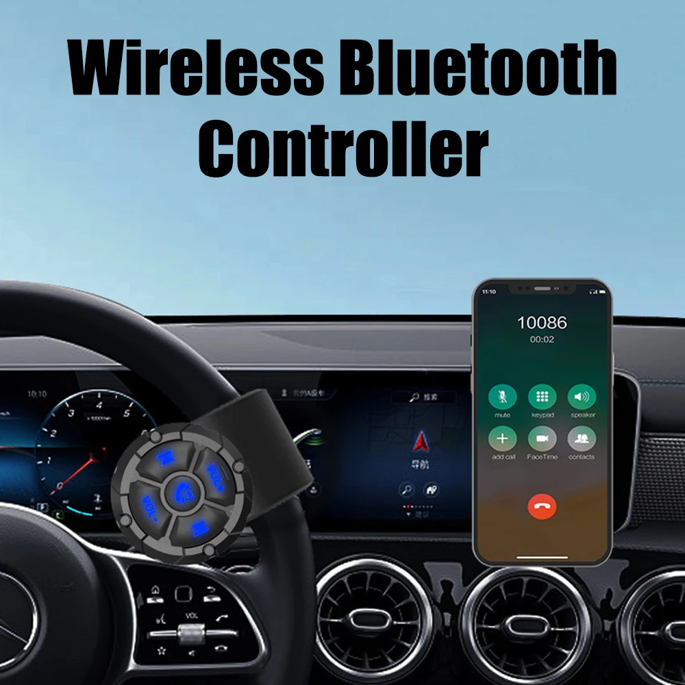 Media Controller Helmet Earphone Wireless Bluetooth 5.3 Steering Wheel Remote Control Portable Remote Button Car Accessories