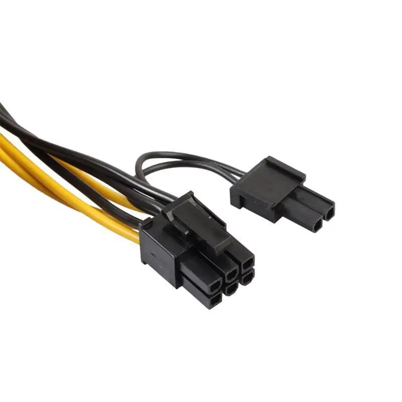 0.2m Pure Copper SATA Dual 15Pin to 6/8Pin Graphics Card 1/2 Power Cord 6Pin+2Pin Computer Graphics Card Power Cord 15P to 6P/8P