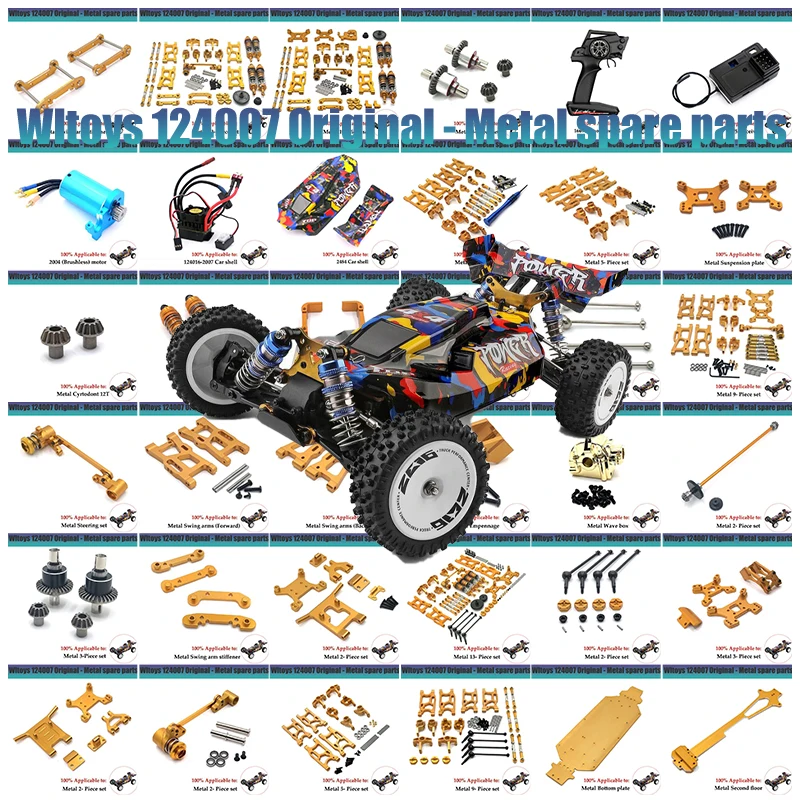 WLtoys 124007 1/12 RC Car Original Spare Parts Complete Set Car Shell Shock Absorber Tyre Dog Bone Motor Differential Receiver