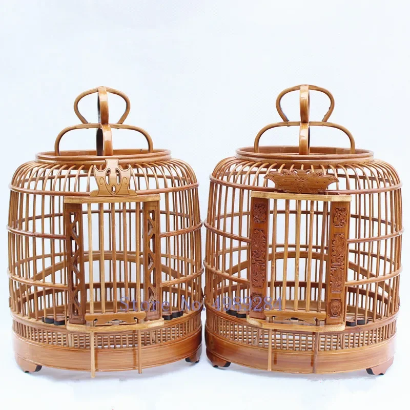 Bamboo Handmade Small Canary birdcage Bird house box Home Decoration Hanging ornament Feeding birds nest hoose outdoor