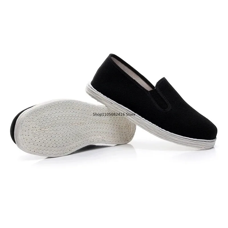 الرجال التقليدية الصينية الكونغ فو تاي تشي القطن وحيد حذاء قماش أسود فنون الدفاع عن النفس القماش أحذية رياضية حذاء رياضة