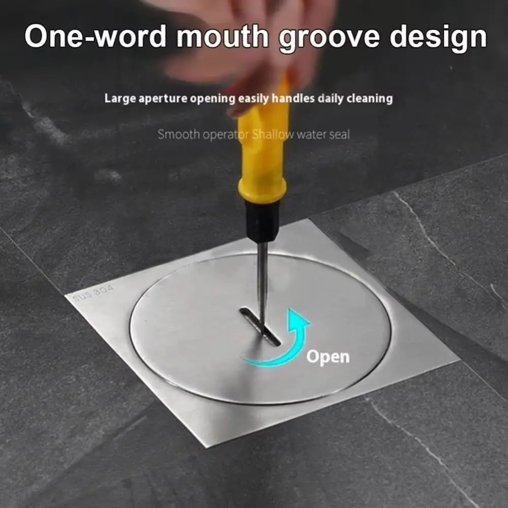 

Stainless Steel Floor Drains Anti-odor Removable Square Shower Drain Rust-proof Tiled Insert Bathroom Drainage Laundry Floor