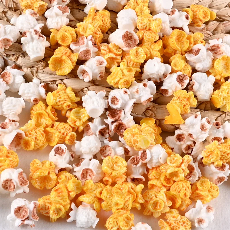 Simulated Popcorn DIY Earring Material For Micro Landscape Photography Props Resin Food Toys Kawaii Figurines Miniatures