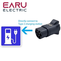 With Switch New Portable 220V Type 2 Male Plug to Schuko Socket EV Charging Adapter For EV Charger EV Connector