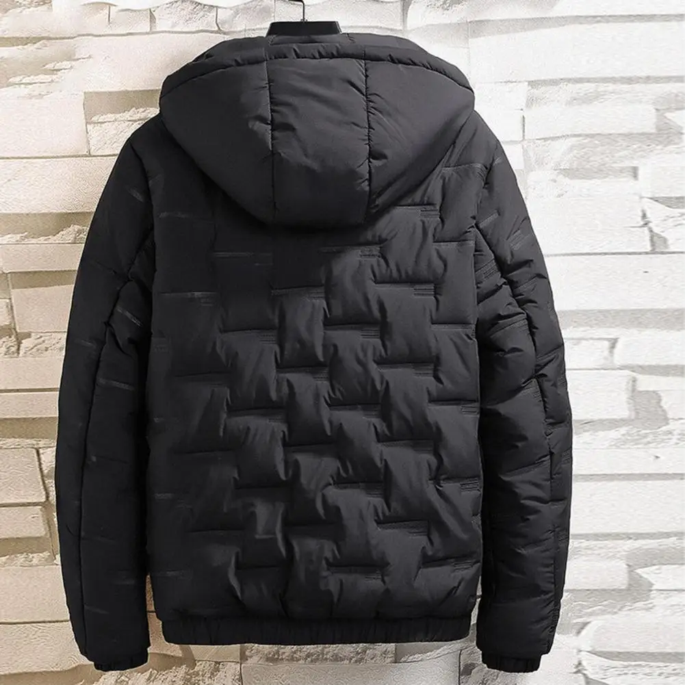 Cozy Trendy Engrossar Elastic Cuff Jacket Homens Inverno Jaqueta Manga Longa Streetwear