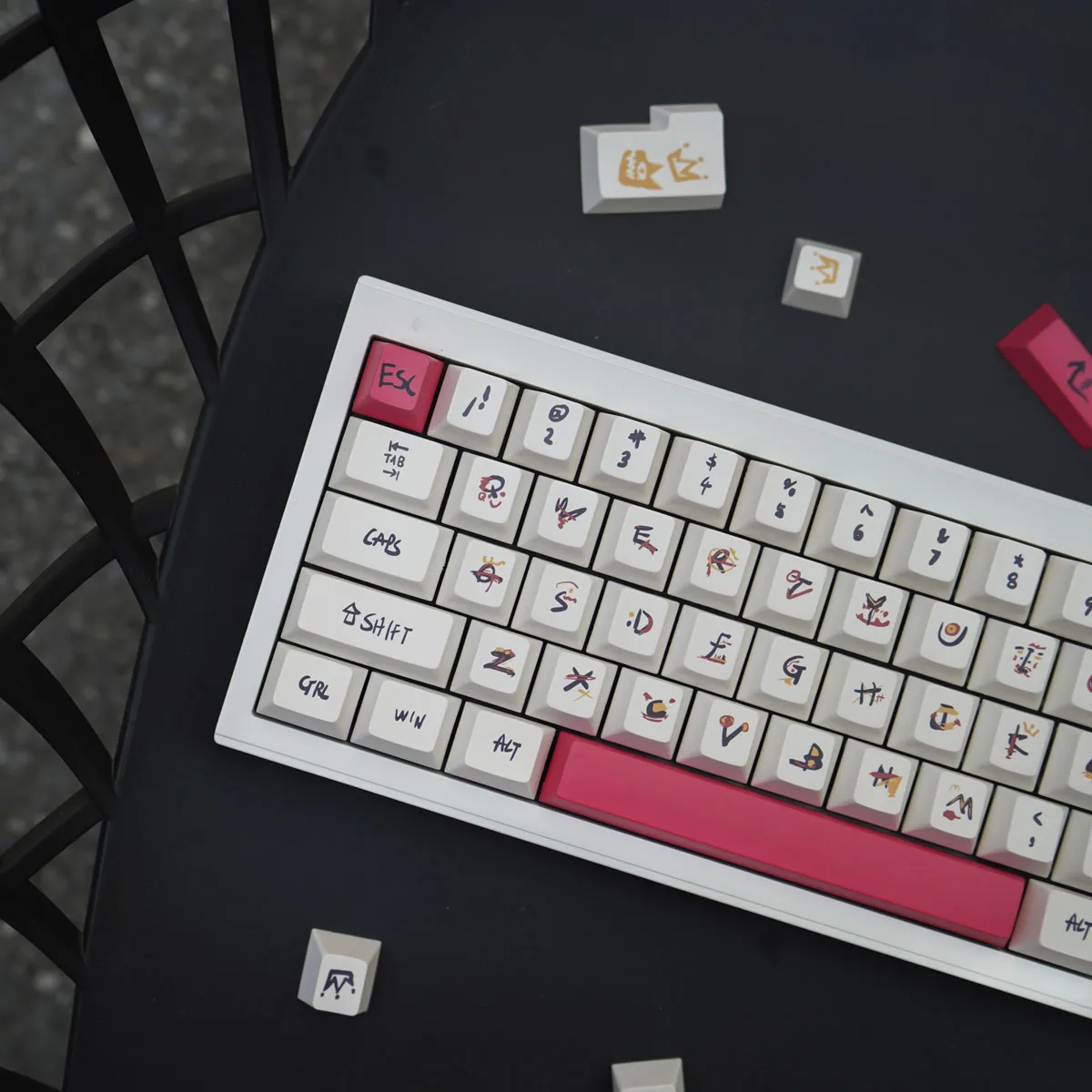 Cherry Profile PBT Fendai Keycap 146 key Big Set Dye-Sub Custom Fonts For Mechanical Keyboard ISO layout 7U Space bar Basquie