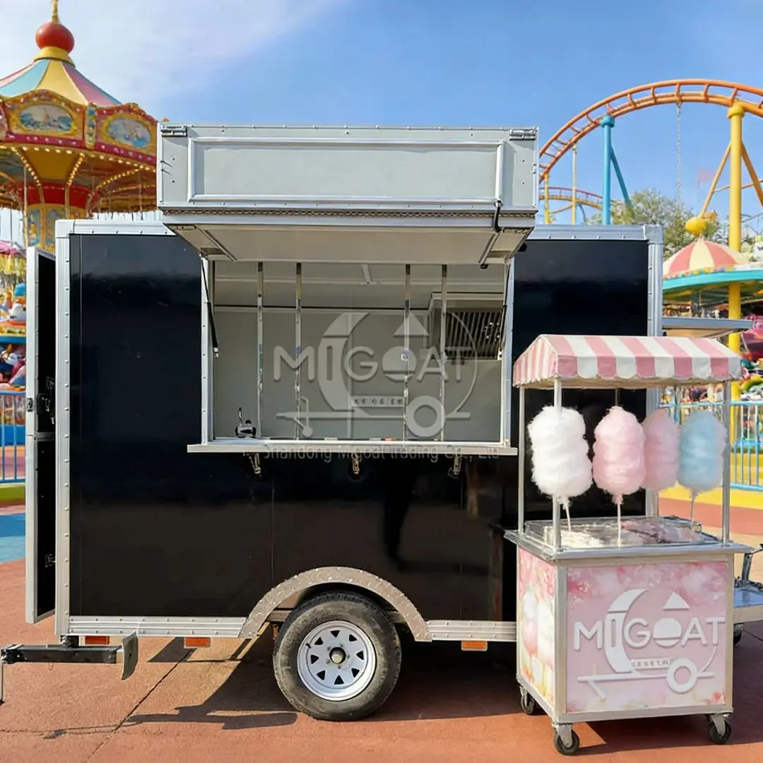 

Mobile Kitchen Trailer Fast Food Truck with Full Equipment Concession Food Cart for Street Vending Business for Sale