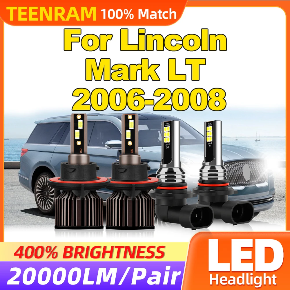 

Canbus LED Headlights Bulbs 240W 40000LM Turbo Auto Headlamps 6000K White 12V Fog Lights For Lincoln Mark LT 2006 2007 2008