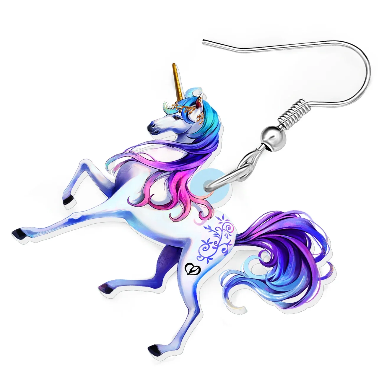 WEVENI Acrylic Anime Unicorn Horse Drop Dangle Earrings Novelty Animals Jewelry Charm Gifts For Women Girls Kids