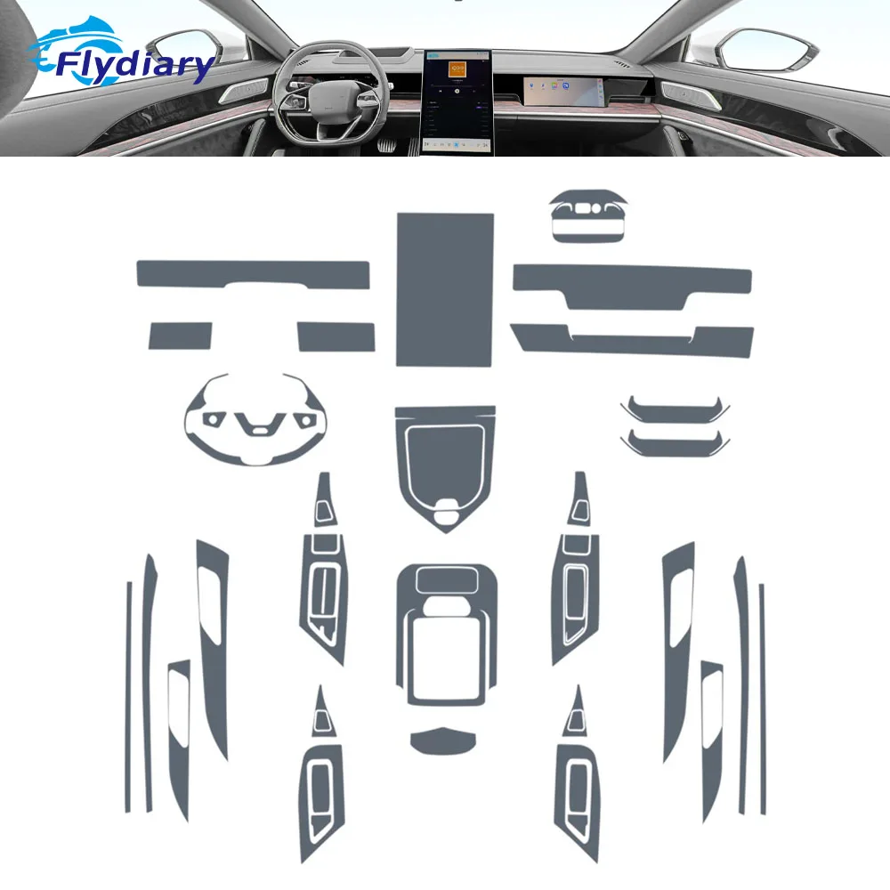 For NETA S 2022-2023 Car interior Center console transparent TPU Paint protective film Anti scratch sticker LCD scree PPF film