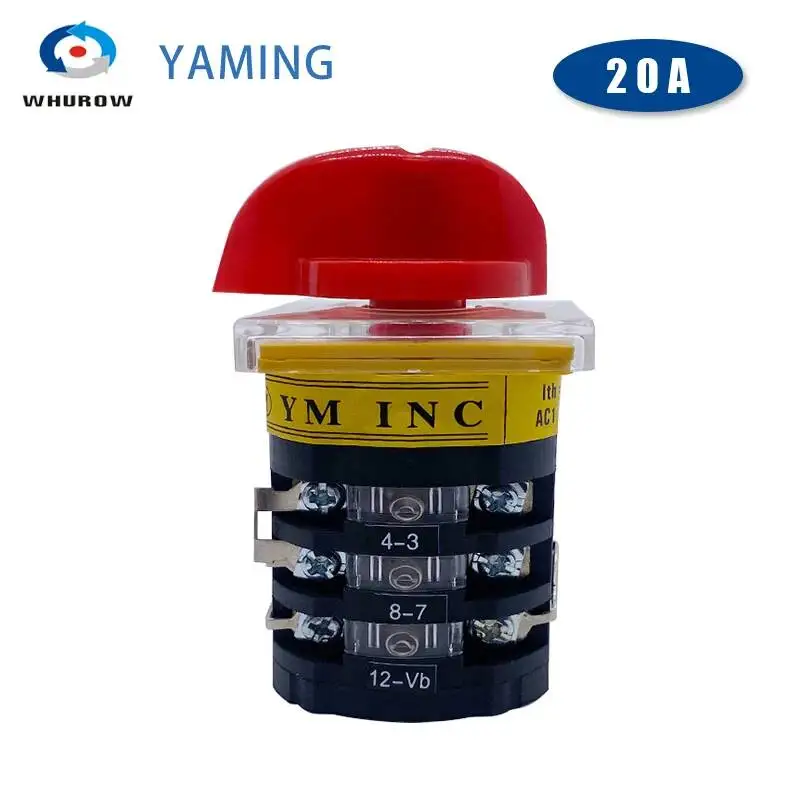 Rotary Changeover Switch Multi-step 5 Position Three Poles 20A Selector Main Control Circuit Silver Contact T-16EXF64D-3