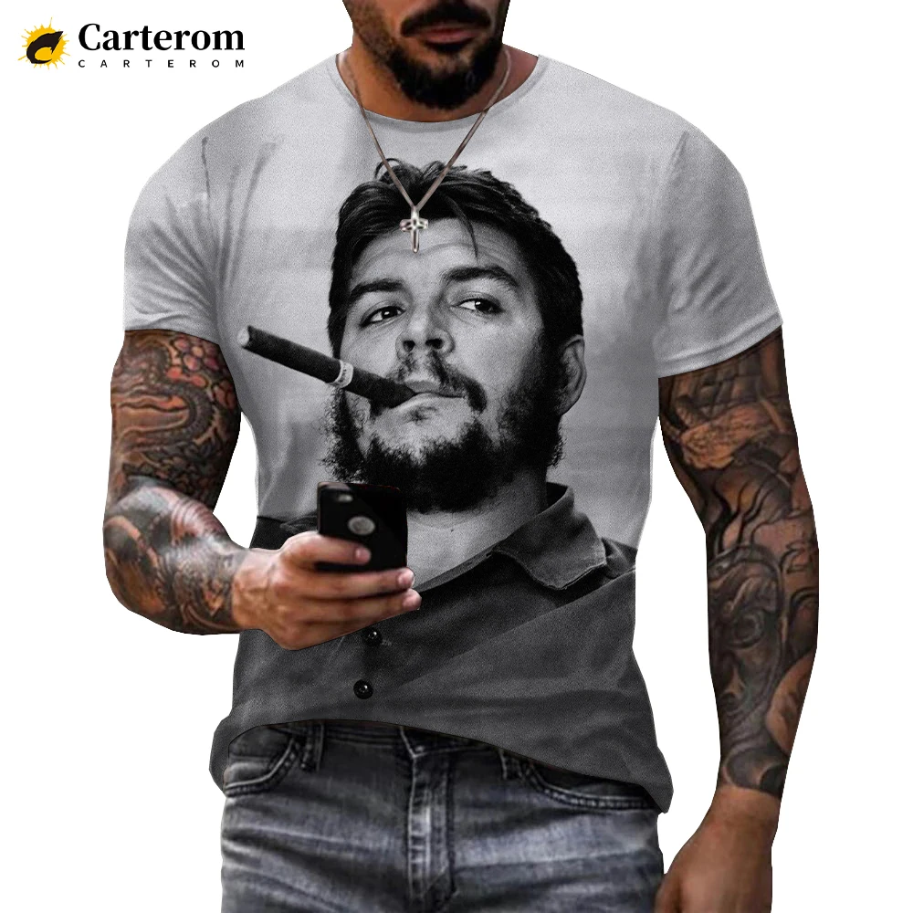 2023 The Latest Men\'s Fashion Great Famous Hero Che Guevara 3D Printed T-shirt Summer Fashion Casual Oversized T-shirtt