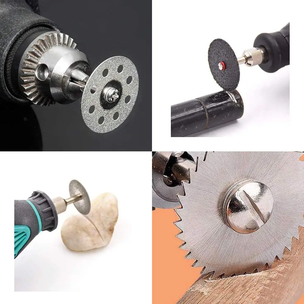 60 Pcs Rotary Cutting Wheels Tool Kit with Cut Off Wheels Disc Saw Blades Cutter Diamond Cutting Mandrels for Wood Glass Plastic