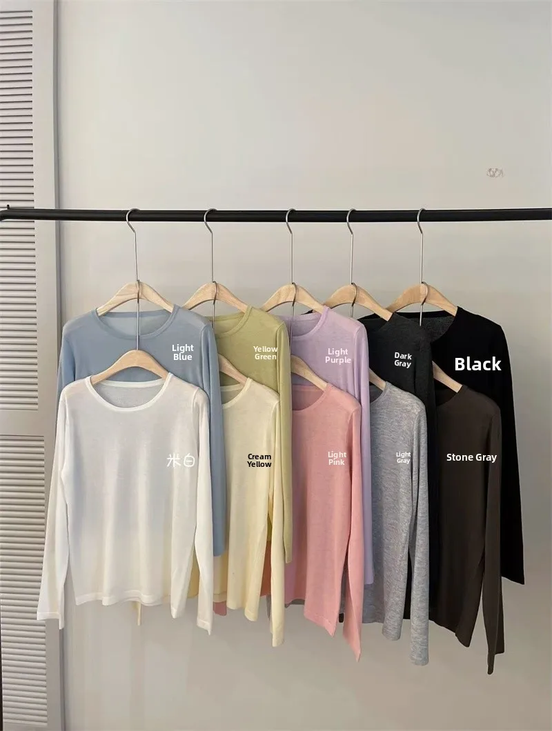 

Мягкий шерстяной женский вязаный топ с длинным рукавом, осенняя коллекция 2025, корейский стиль, эффект стройности, повседневный, универсальный, для женщин