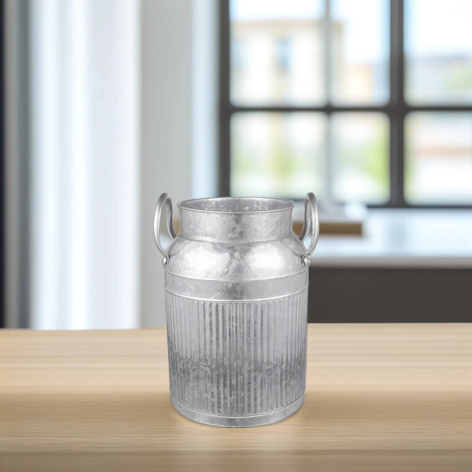 

Rustic Milk Flower Pot Large Size Vintage Vase Decorative Holder Vase With H Iron Material Home Office Garden