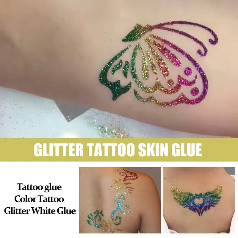 Glitter Glue Gel inchiostri per tatuaggi impermeabili per tatuaggi temporanei Body Art Paint Glitter Gel strumenti per il trucco Gel per Body Art a lunga durata