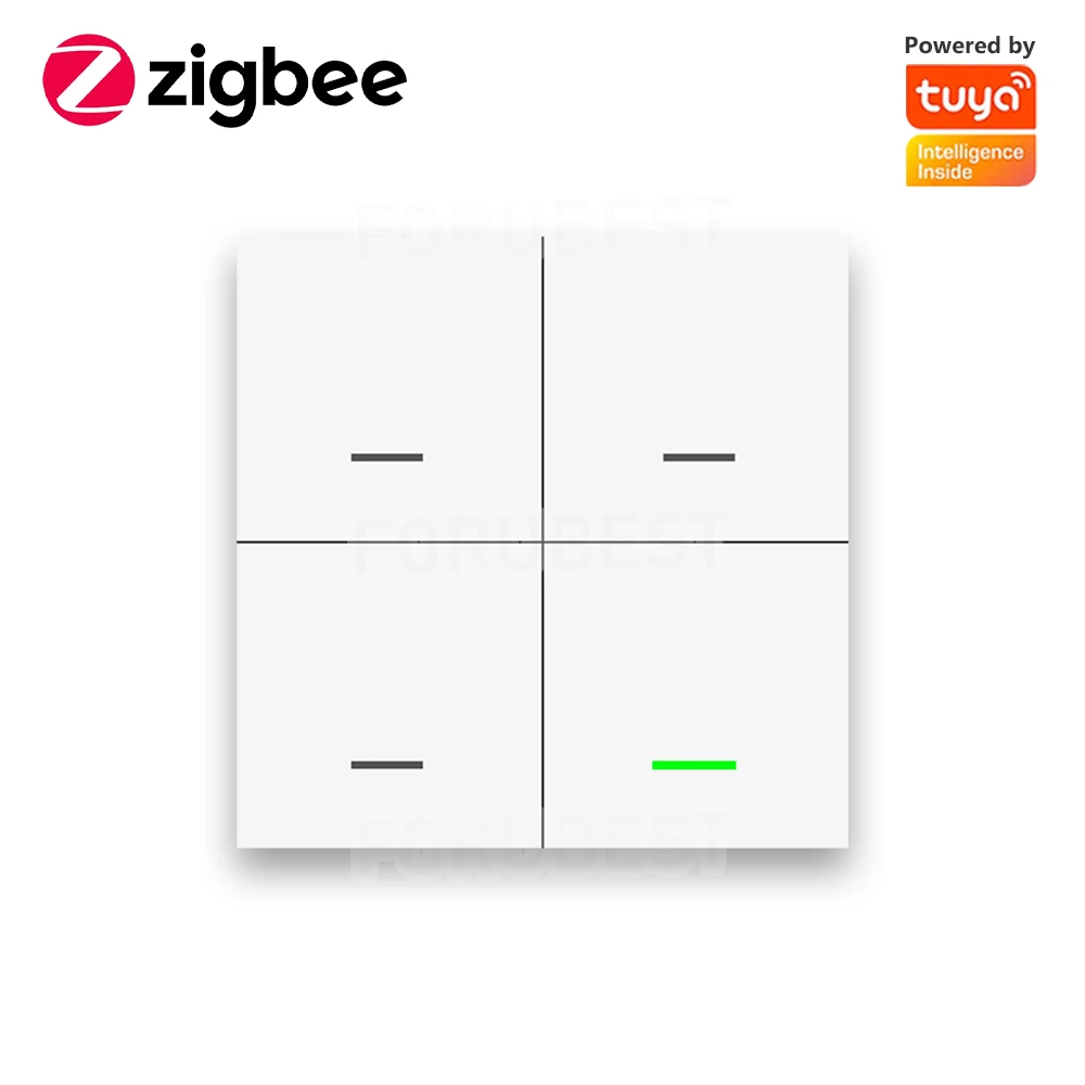 Tuya Zigbee Wireless Smart Scene Switch 4 Gang 12 Modes Home Automatic Lighting Scene Button Controller Need ZigBee Gateway