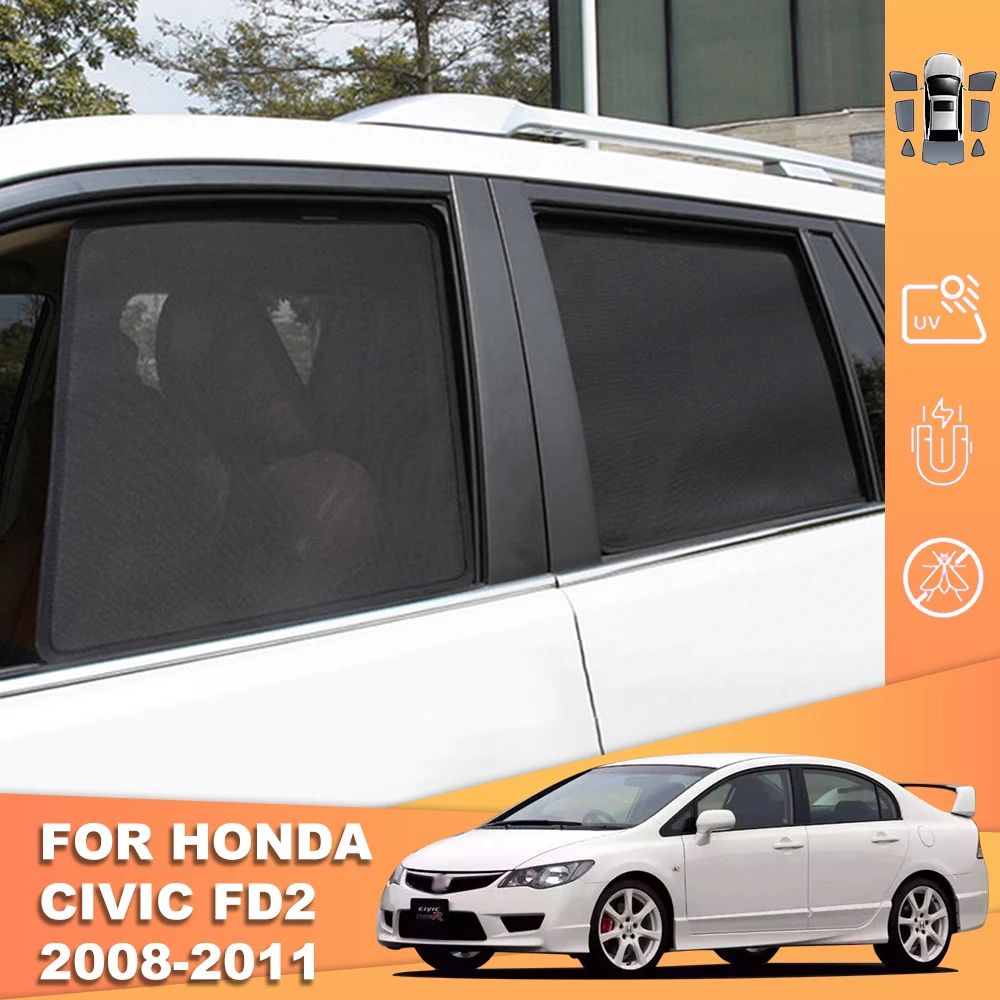 

For Honda CIVIC FD2 FD3 2005-2011 Magnetic Car Sunshade Front Windshield Blind Curtain Baby Rear Side Window Sun Shade Visor