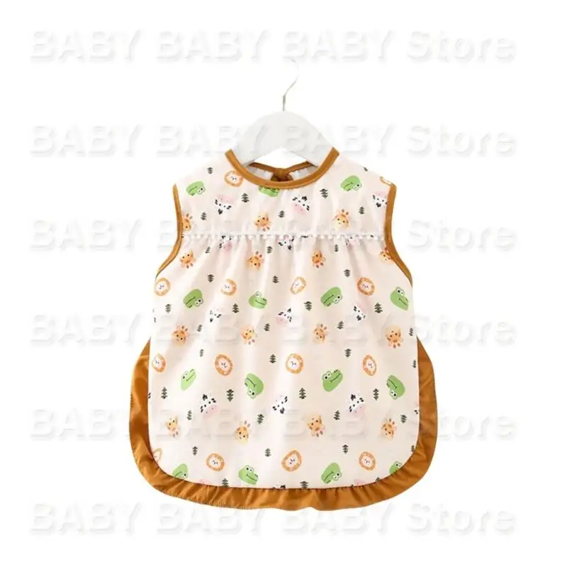 

Q81A Baby and Toddler Feeding Apron Water Proofing Bib Neck Tied Design Easy Clean