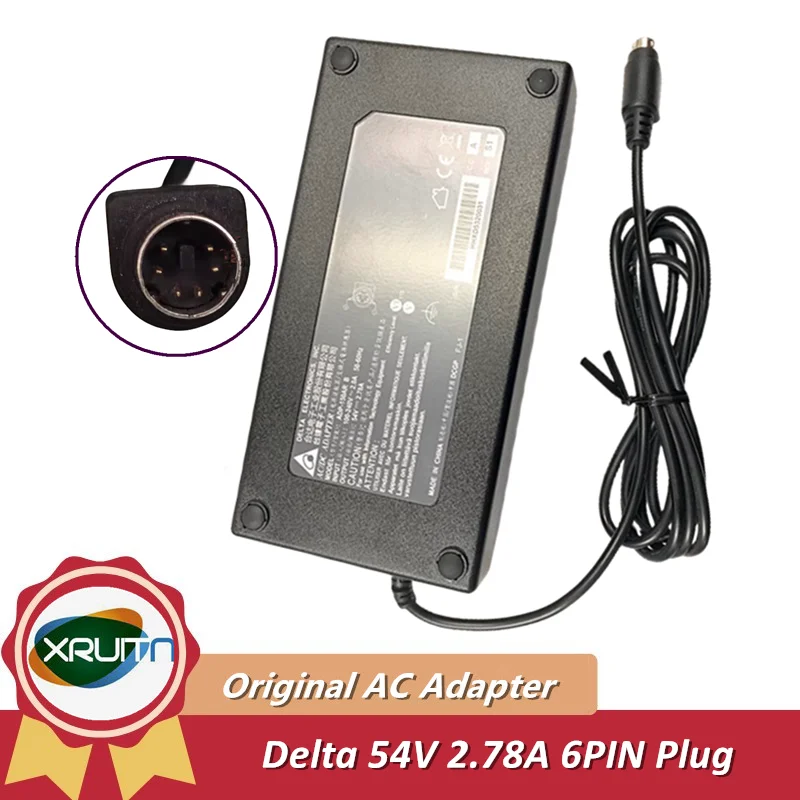 

ADP-150AR B Genuine DELTA 54V 2.78A 150W Charger with 6 Pin Tip AC Adapter Power Supply Original