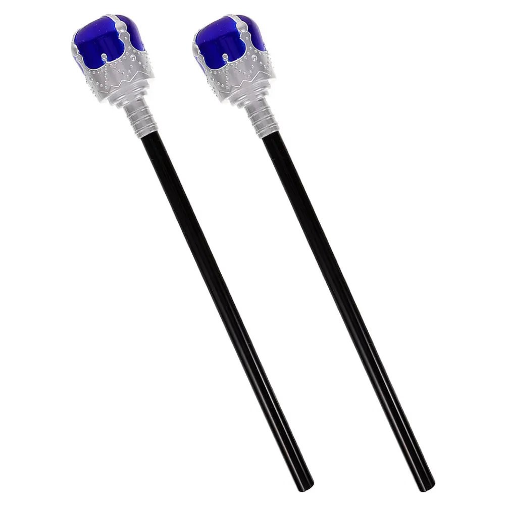 

2pcs King Wand Halloween Costume Prop Stage Performance Roleplay Party Accessory s Plastic Scepter For Dress
