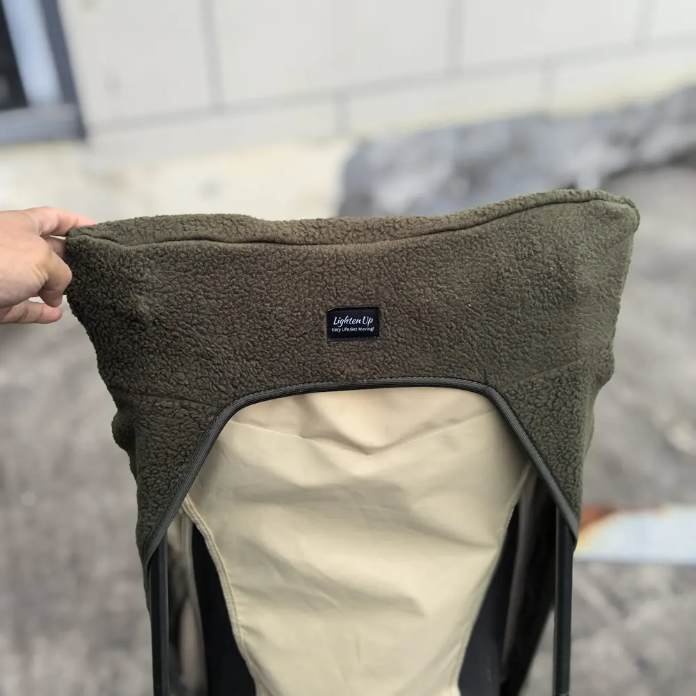 Warm Stretchy Coral Fleece Moon Chair Seat Cover Scratchproof Oxford Cloth Wear-Resistant Folding Camping Chair Protector