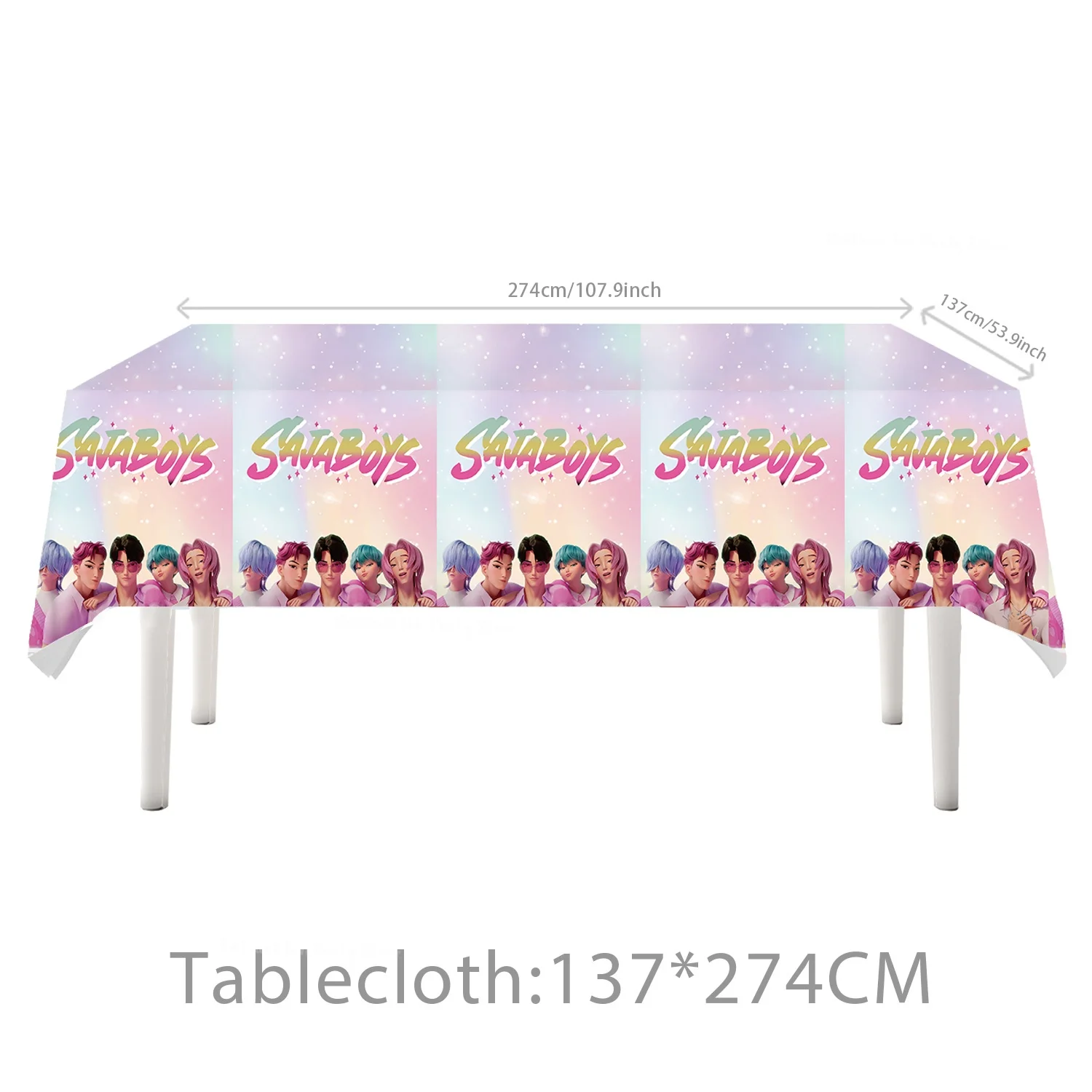 شيطان الصيادين مفرش المائدة حفلة عيد ميلاد الديكور KPop أنيمي غطاء الطاولة القابل للتصرف استحمام الطفل الاطفال لعبة هدية لوازم الحفلات