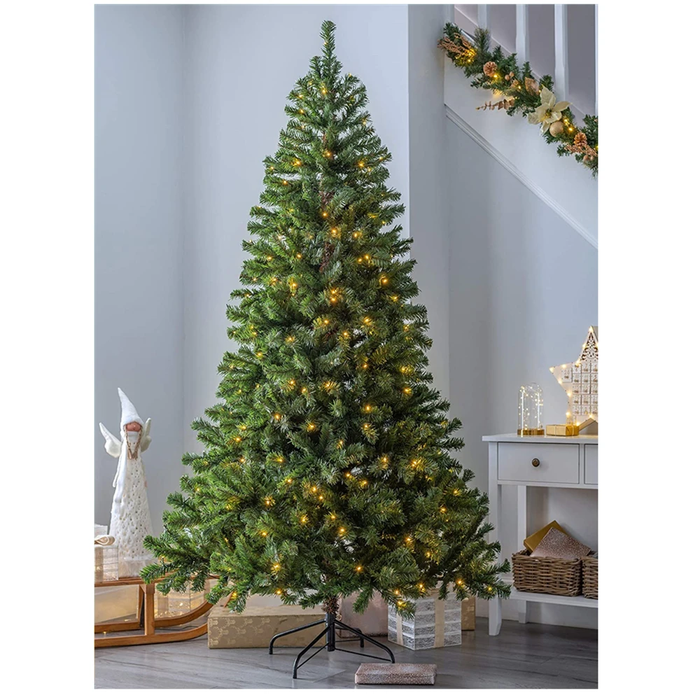 Large Artificial Christmas Tree Green Pink Flame Retardant Fir Tree with Solid Metal Stand Arbol De Navidad for Natal Pождество