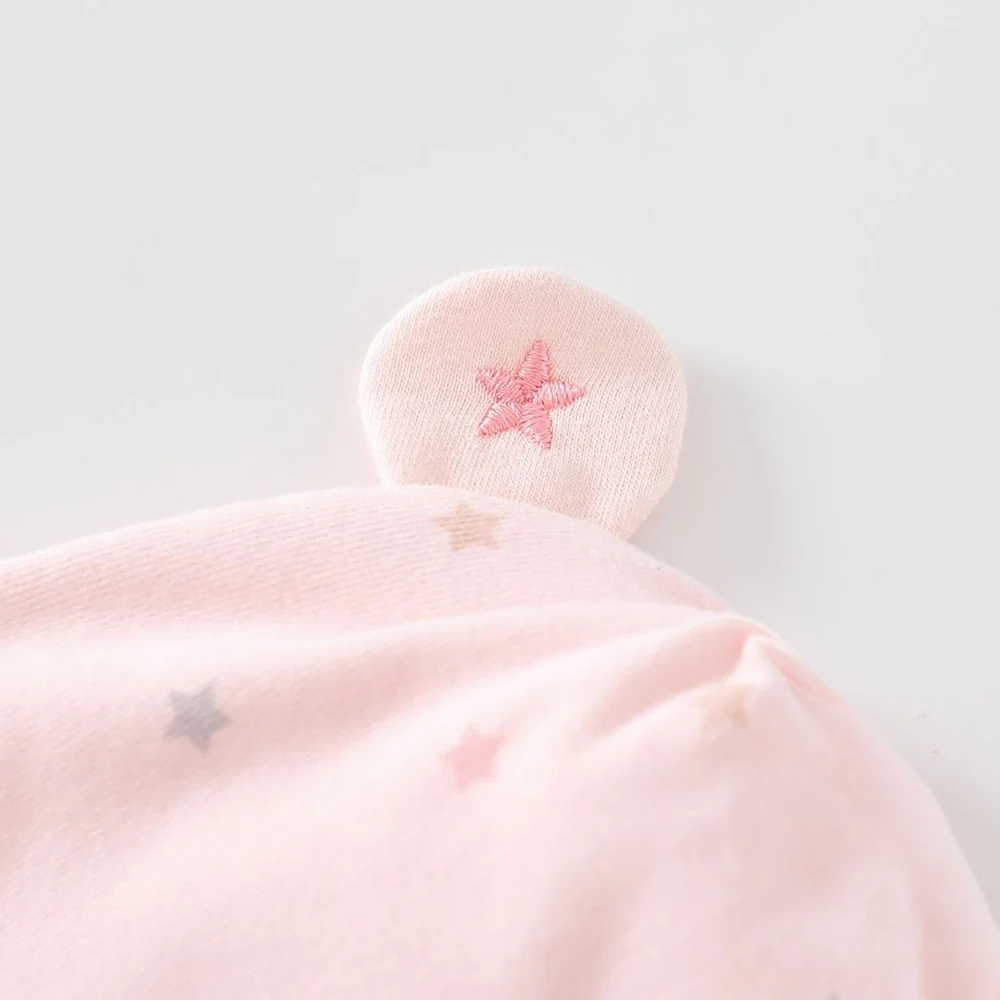 Newborn Bonnet Cotton Double Layer Star Print Cute Spring Autumn Baby Girl Hat 0-3 Months Outdoor Hospital Baby Boy Caps