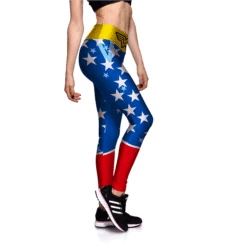 Mallas de cintura alta con estampado de dibujos animados, leggings con cinturón ancho, talla L 0083