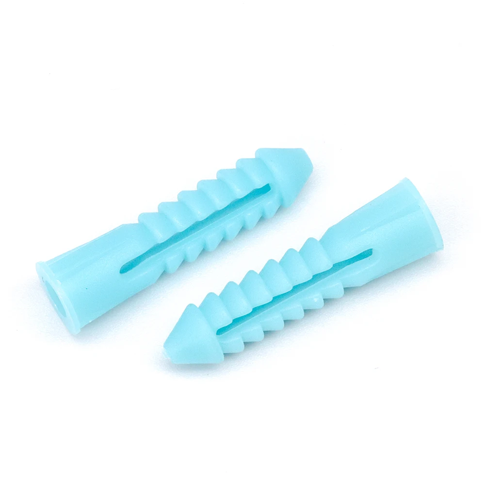 JUIDINTO 20/60pcs Plastic Drywall Wall Anchors Rubber Wall Plug Blue m6 m8 Plastic Expansion Tube for Tapping Screw - Image 3