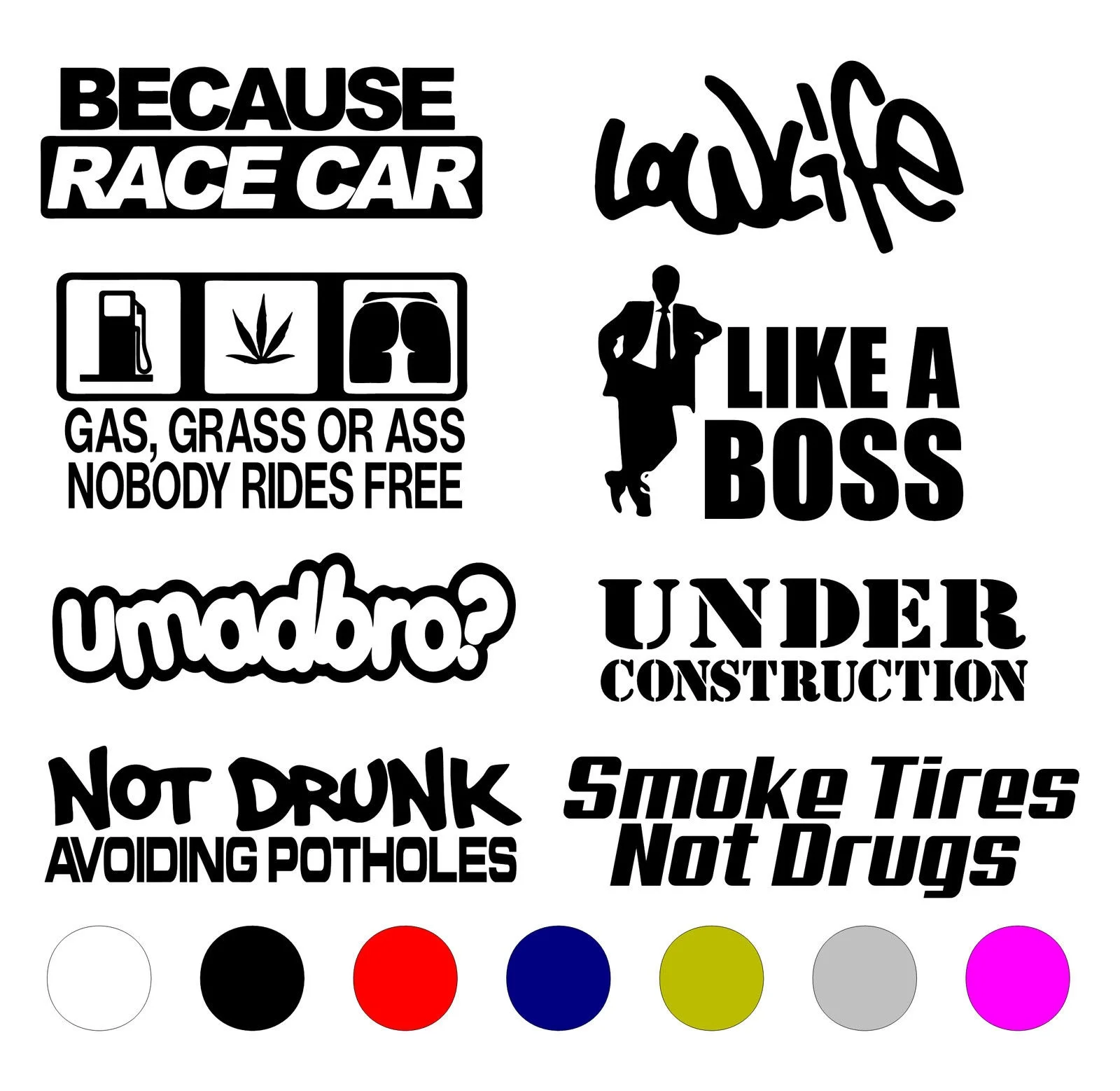 

For 1Set CAR STICKER DECAL VINYL (8)PACK LOT TUNER EURO FUNNY BOOST STANCE LOW Car Styling