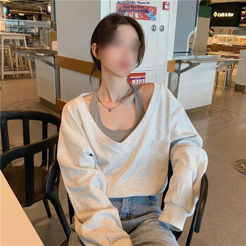 Fashionable Short Sleeveless T-Shirt Women's Spring Autumn Casual Style Thin Design Sense Crew Neck Top for Ladies