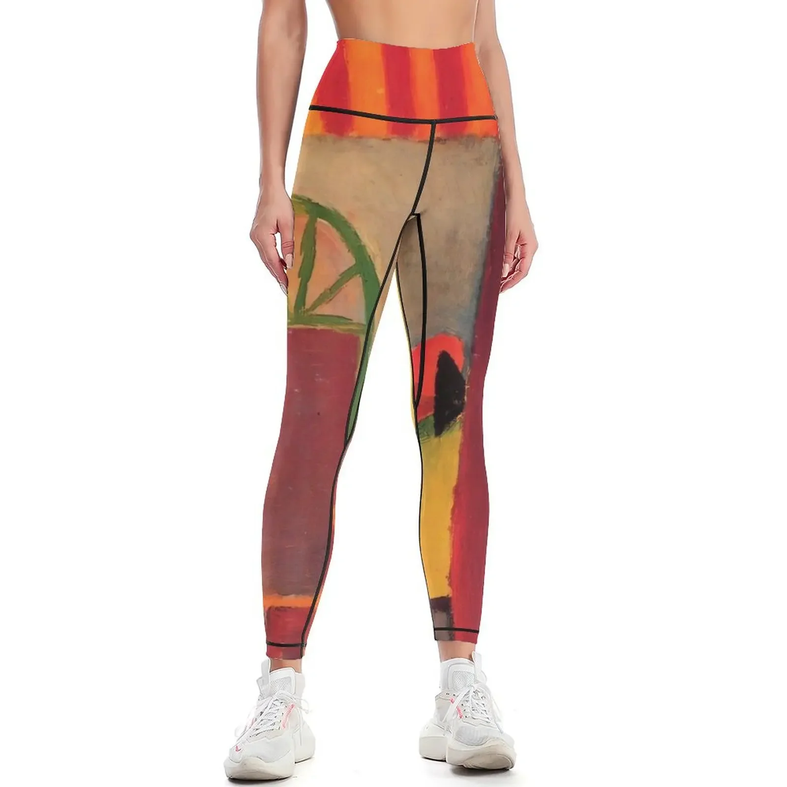 Turkish Cafe (I), August Macke Leggings sportswear for gym for physical Women's pants Womens Leggings