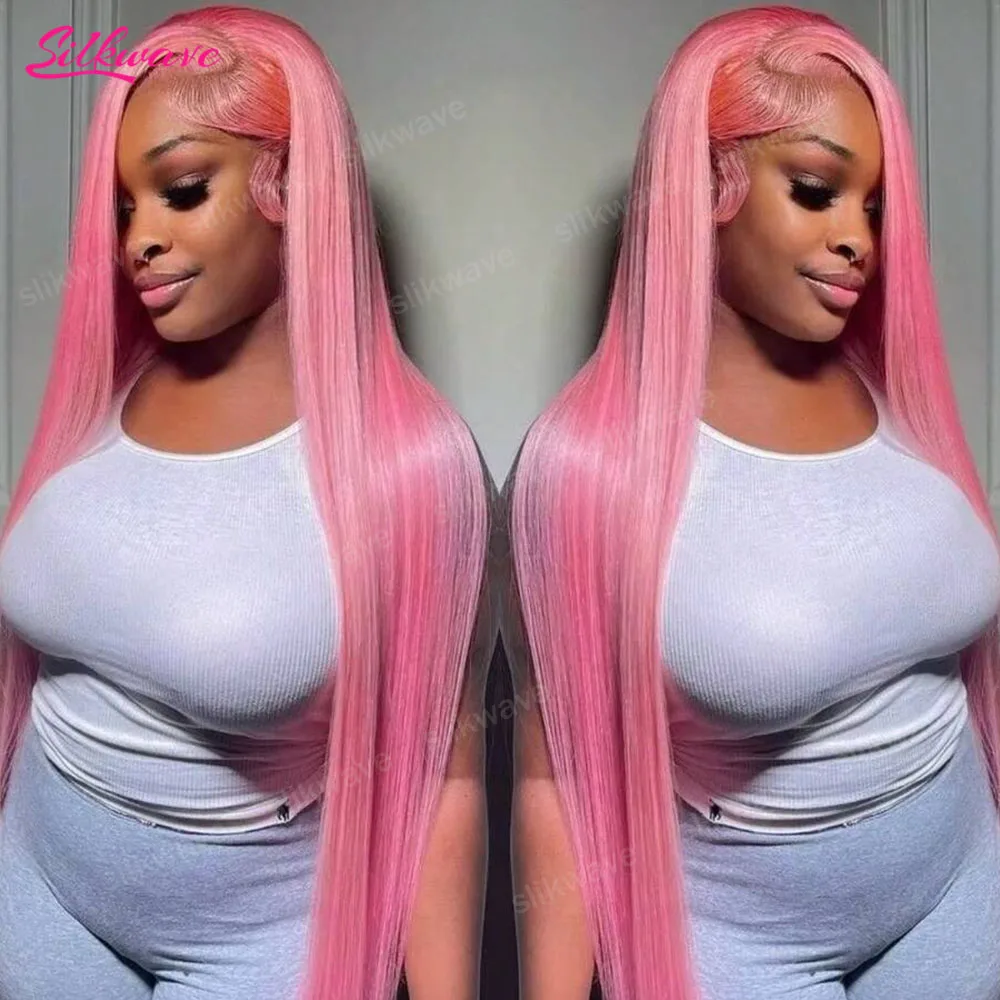 

Pink Human Hair Wig Straight Human Hair Wigs 38 Inch Light Pink Colored Wigs Human Hair 13x6 13x4 Hd Lace Frontal Wig Cheap Wigs On Clearance Salek