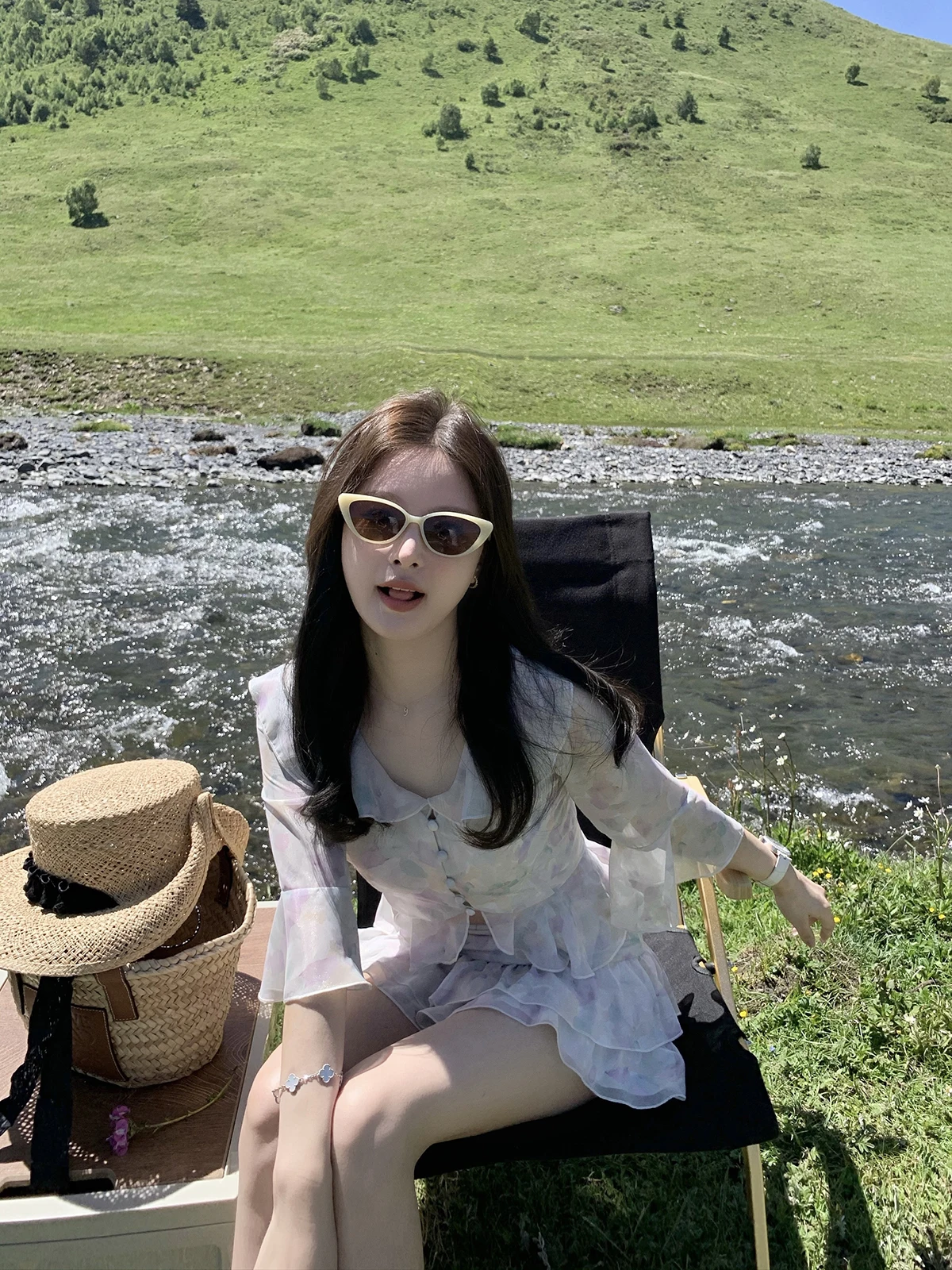 

Morning Bean Mermaid Princ Floral Lace irt f Skirt Women's Faion Set Small Size Cake Skirt Two-Piece Set