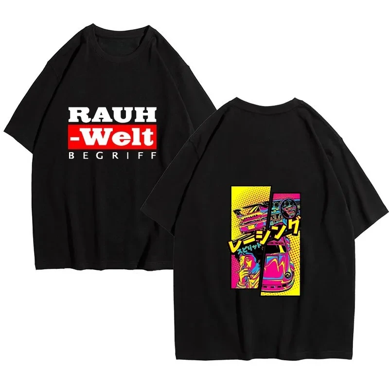 

Back Retro Turbo RWB 993 New T-shirt Short-sleeved Hip-hop Street Casual Top Harajuku Drive Sports Car Fashionable White T-shirt