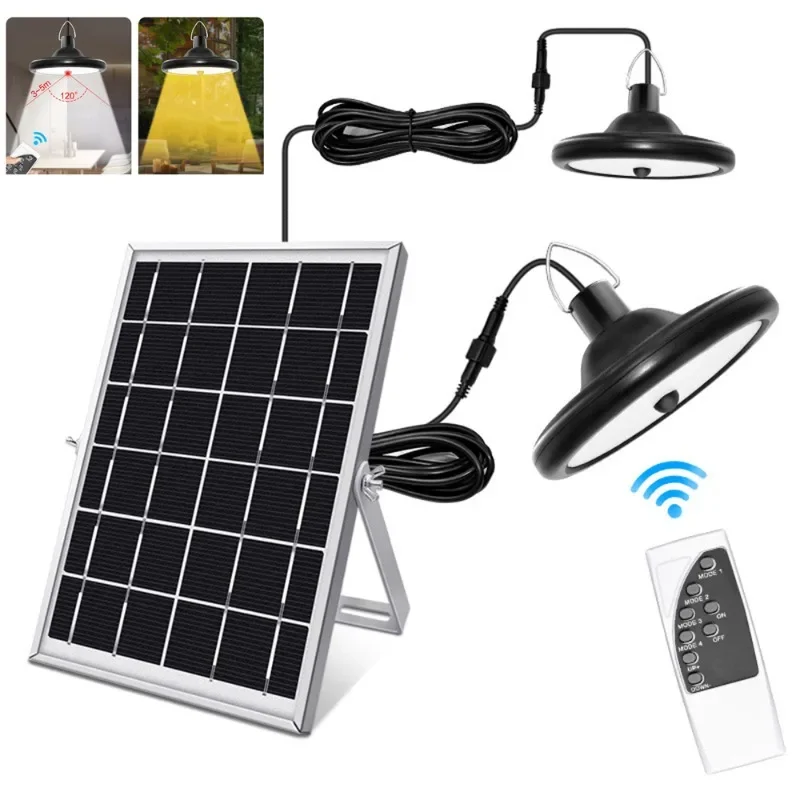 

10400mAh Double Head Solar Pendant Light Waterproof High Capacity Outdoor / Indoor Solar Lamp Suitable for Courtyards, Garages