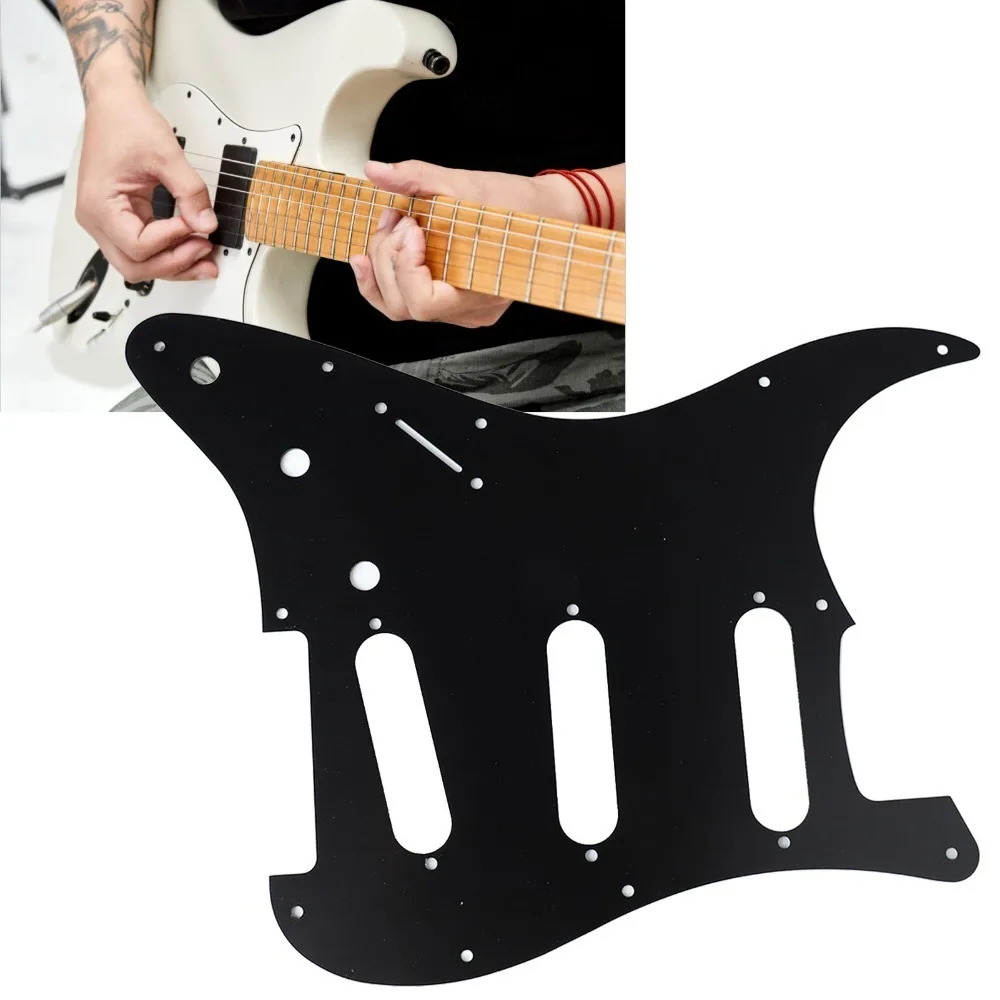 Aluminum Alloy Electric Guitar Pickguard​ ​Panel Cover​ ​Front Plate​ For ​Strat Pickguard ​SSS Silver/Black/Gold view 2