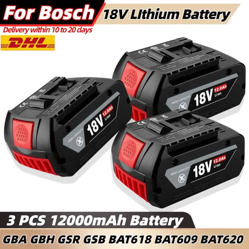 

100% 12Ah/10Ah/8Ah Replacement 18v Battery For Bosch 18V Professional Systeem Draadloze Tools Bat609 Bat618 Gba18v80 18650 Cell