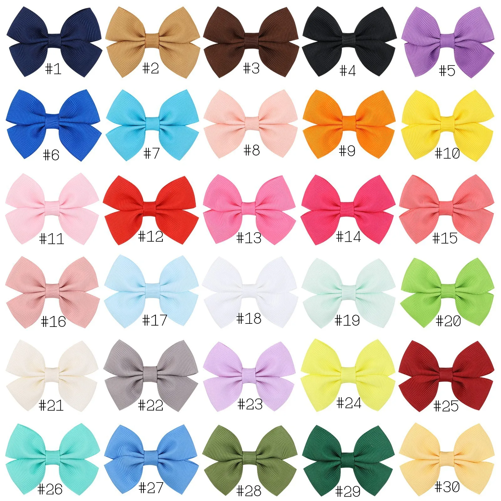 30Pcs/Lot  Handtied Grosgrain Ribbon Bow Hair Clip For Tollder Girls  Pretty Baby Bow Barrettes Kids Hair Accessory