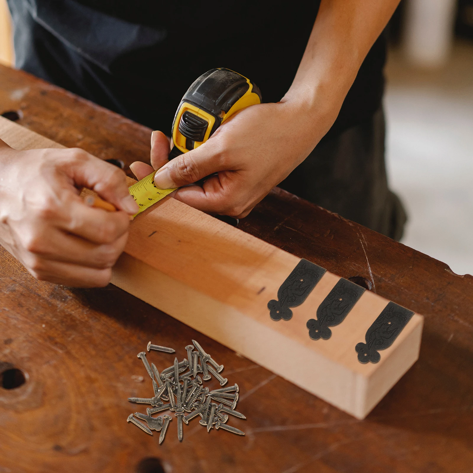 

10Pcs Box Corner Guards Metal Protective Edges for Jewelry Box Wooden Cabinet Retro Decorative Corner Brackets