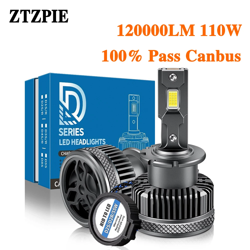 

ZTZPIE 6000K D2S D1S D3S D4S Bulb 100% PASS Canbus Led Lamp CSP 3570 High Powerful Car LED Headlight 110W Lights 120000LM