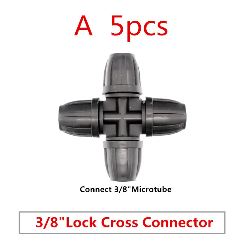 Microtube 8/11mm Lock Connectors Micro pray Tube Elbow Plug Adapter Atomizer Nozzle Garden Watering Kits 3/8