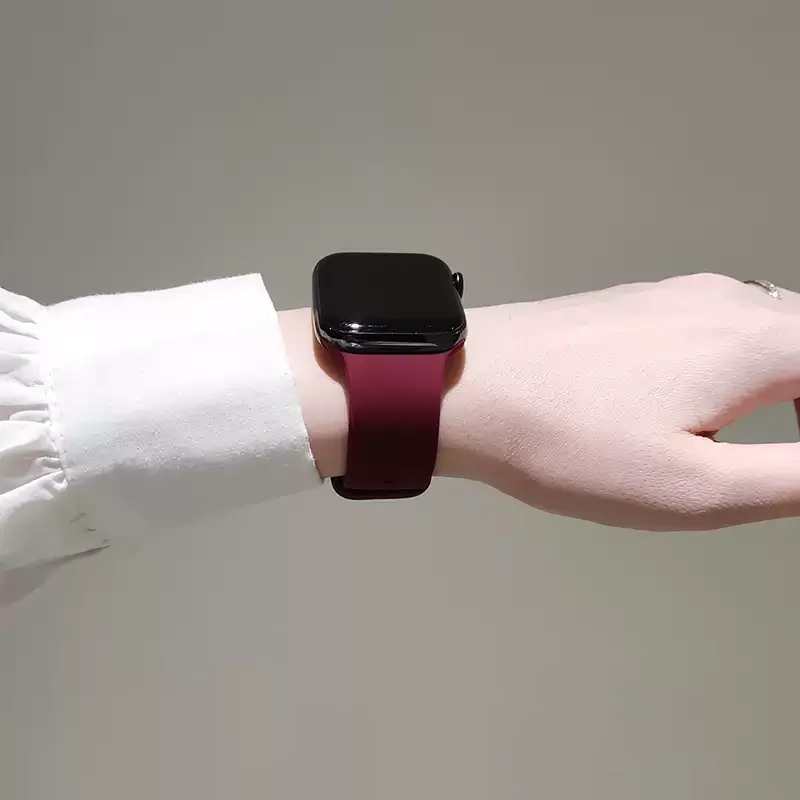 Original Silicone Strap For Apple Watch Band 44mm 38-40 42-46 41-45 46MM 49 mm Bracelet iwatch Serie 10 9 7 4 5 6 8 SE Ultra 2 3