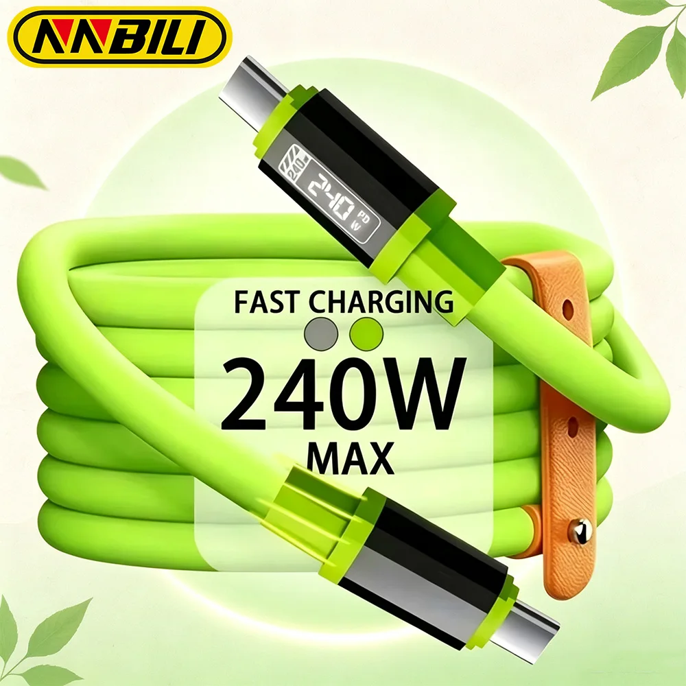 NNBILI 240W Type C To Type C Super Fast Charging Cable Universal High Power Charger USB Cord USB C Cable for iPhone 18 Samsung